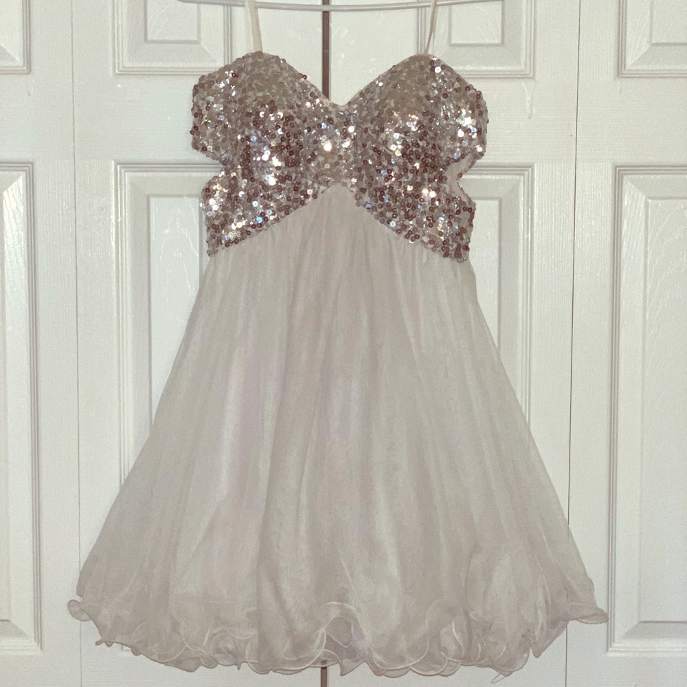 Formal cocktail white dress